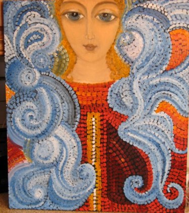 Painting titled "Angel1" by Nell Amelkova, Original Artwork, Oil