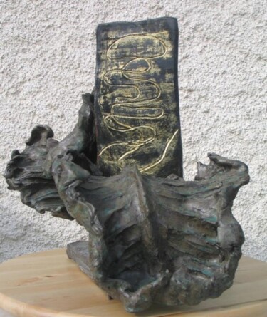 Sculpture intitulée "Le Trois" par No, Œuvre d'art originale, Céramique