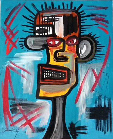 Painting titled "L'homme sans regard…" by Noah Borger, Original Artwork, Acrylic Mounted on Wood Stretcher frame