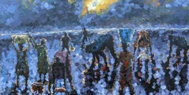 Pittura intitolato "MOONLIGHT FETCHING" da Noah Bugingo, Opera d'arte originale, Acrilico