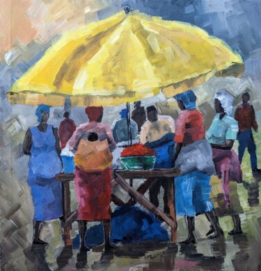 Painting titled "EVERYONE II" by Noah Bugingo, Original Artwork, Acrylic Mounted on Wood Stretcher frame