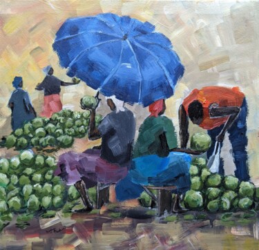Painting titled "DIRECTLY FROM OUR B…" by Noah Bugingo, Original Artwork, Acrylic Mounted on Wood Stretcher frame