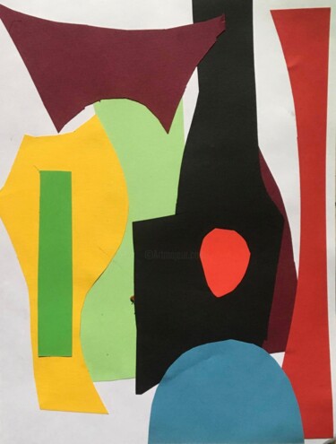 Collages intitulée "abstract3" par Noah Miles, Œuvre d'art originale, Collages