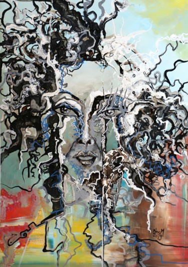 Peinture intitulée "DINA, Femme Forêt 10" par Noa Mai, Œuvre d'art originale, Acrylique
