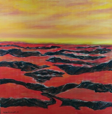 Painting titled "Terre de feu" by Daniel Nobécourt, Original Artwork, Oil