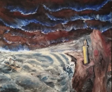 Painting titled "Survie" by Daniel Nobécourt, Original Artwork, Oil