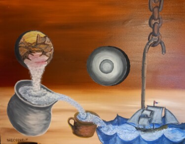 Eau vive Peinture intitulée "Eau vive" par Daniel Nobécourt, Œuvre d'art originale, Huile