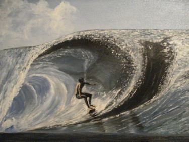 Peinture intitulée "surfeur" par Daniel Nobécourt, Œuvre d'art originale, Huile