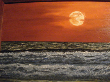 Painting titled "vagues" by Daniel Nobécourt, Original Artwork, Oil