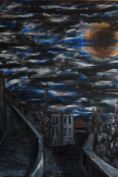 Peinture intitulée "éclipse" par Daniel Nobécourt, Œuvre d'art originale, Huile