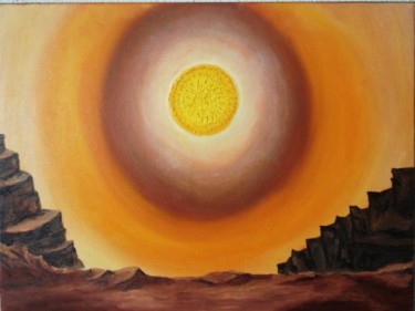 Painting titled "soleil" by Daniel Nobécourt, Original Artwork, Oil