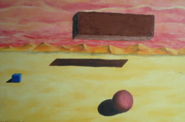 Pintura intitulada "Espace brique" por Daniel Nobécourt, Obras de arte originais, Óleo