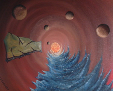 Painting titled "spirale." by Daniel Nobécourt, Original Artwork, Oil