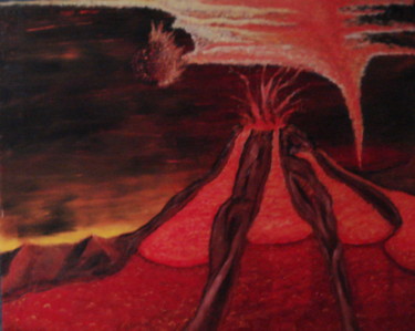 Peinture intitulée "Feu;de;terre" par Daniel Nobécourt, Œuvre d'art originale, Huile
