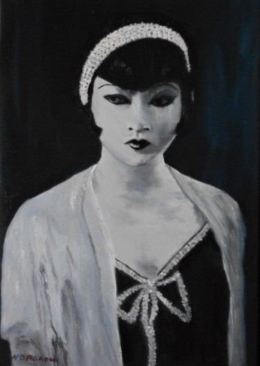 Digital Arts titled "Anna May Wong 1" by W-Dagrou, Original Artwork, Oil