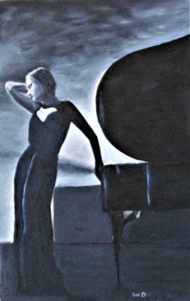 the-art-deco-lady Painting titled "the-art-deco-lady" by W-Dagrou, Original Art, Oil