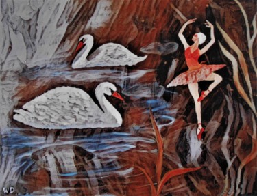 Arts numériques intitulée "danse-pour-cygne" par W-Dagrou, Œuvre d'art originale, Peinture numérique