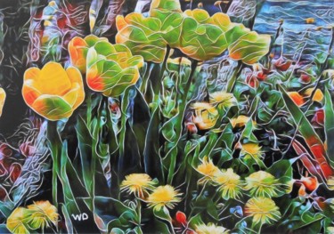 Arte digital titulada "Flowers" por W-Dagrou, Obra de arte original, Pintura Digital