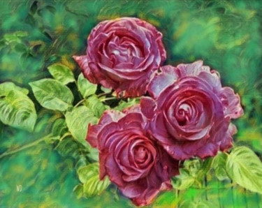 Arte digital titulada "wild-roses" por W-Dagrou, Obra de arte original