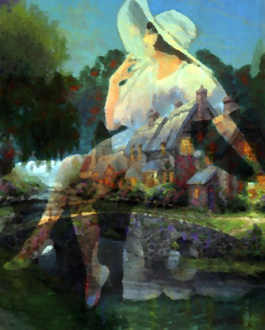 Digital Arts titled "Cottage" by W-Dagrou, Original Artwork, Digital Painting