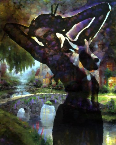Digital Arts titled "Swimming under the…" by W-Dagrou, Original Artwork, Digital Painting