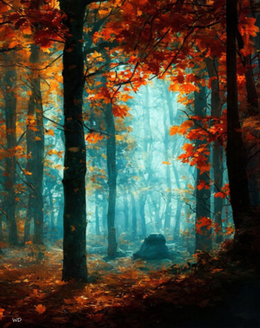 Artes digitais intitulada "Beautiful autumn" por W-Dagrou, Obras de arte originais, Pintura digital