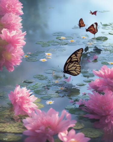 Digital Arts με τίτλο "Butterflies" από W-Dagrou, Αυθεντικά έργα τέχνης, Ψηφιακή ζωγραφική