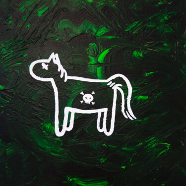 Malerei mit dem Titel "Horse of Pestilence" von Noceda, Original-Kunstwerk, Acryl