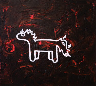 Pintura intitulada "Horse of War" por Noceda, Obras de arte originais, Acrílico