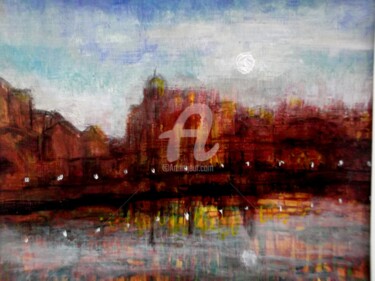 Картина под названием "Le vieux Arles" - Noche, Подлинное произведение искусства, Акрил