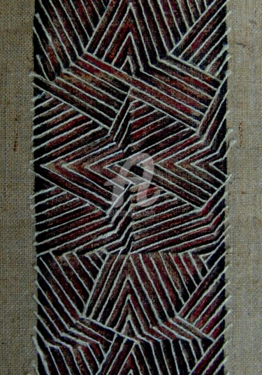 Textile Art titled ""Plasma"" by Noche, Original Artwork, Fabric