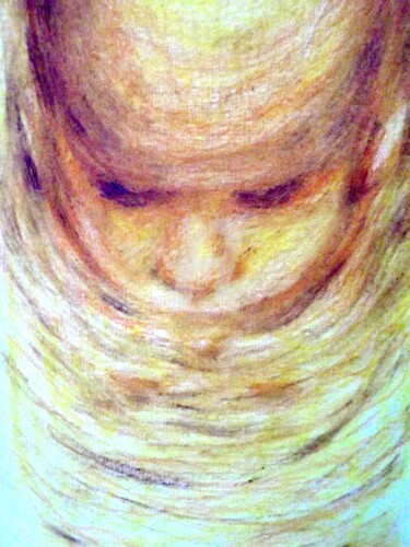 Drawing titled ""Le reflet"" by Noche, Original Artwork, Pastel