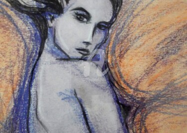 Dessin intitulée ""Femme fatale"" par Noche, Œuvre d'art originale, Pastel
