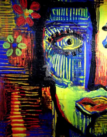 Pintura titulada "Regard No 5 "Mona"" por Noche, Obra de arte original, Acrílico