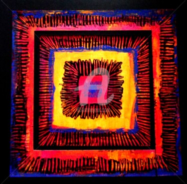 Pintura titulada ""La couleur orange"" por Noche, Obra de arte original, Acrílico