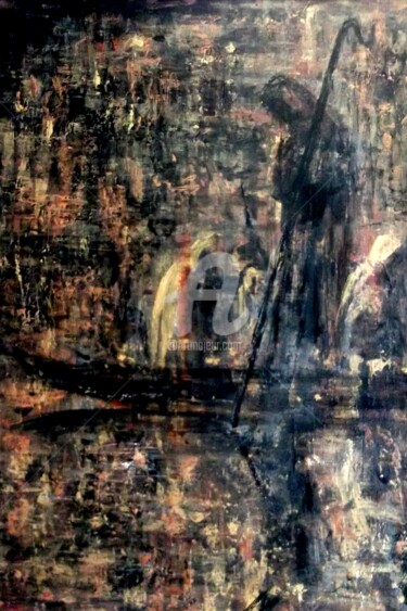 Pittura intitolato "Le Nocher, le passe…" da Noche, Opera d'arte originale, Acrilico