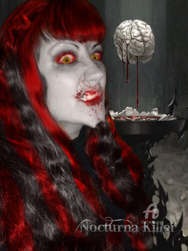 Digitale Kunst mit dem Titel "Nk vampire" von Nocturna, Original-Kunstwerk, Fotomontage