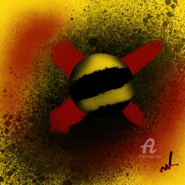Digital Arts titled "Red and crazy - TWO" by Nocturna, Original Artwork, Digital Painting