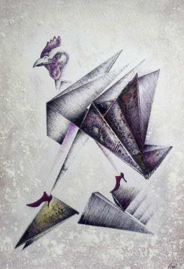 Peinture intitulée "VIP Chicken" par Nocturnal Art Iyad, Œuvre d'art originale, Aérographe