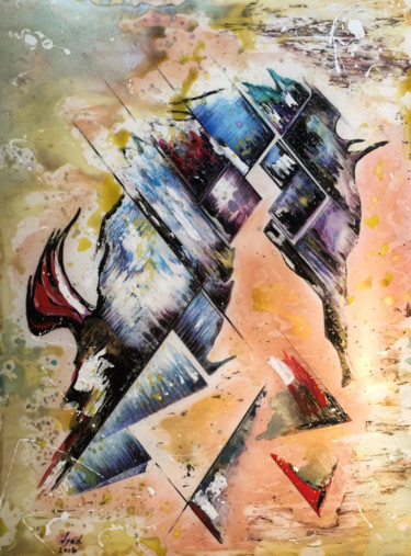 Malerei mit dem Titel "Detachment" von Nocturnal Art Iyad, Original-Kunstwerk, Tinte
