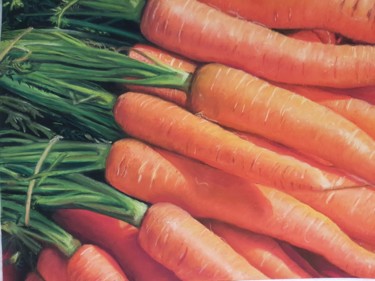 Pintura intitulada "Carrots.jpg" por Nadia Sheikh, Obras de arte originais, Pastel