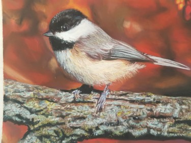 Painting titled "Fall visitor" by Nadia Sheikh, Original Artwork, Pastel