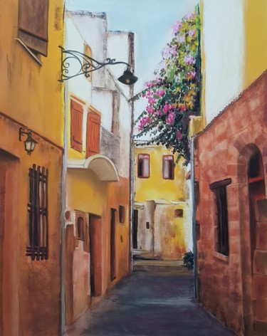 Peinture intitulée "Yellow Alley.jpg" par Nadia Sheikh, Œuvre d'art originale, Pastel