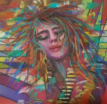 Peinture intitulée "psychedelic dream.j…" par Nadia Sheikh, Œuvre d'art originale, Pastel