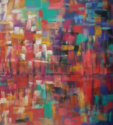 Painting titled "Crowded.jpg" by Nadia Sheikh, Original Artwork, Pastel