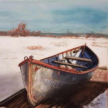 Peinture intitulée "boat" par Nadia Sheikh, Œuvre d'art originale, Pastel