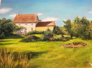 Painting titled "Cottage" by Nadia Sheikh, Original Artwork, Pastel