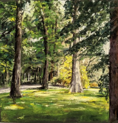 Malerei mit dem Titel "Trees of Philadelph…" von Nadia Sheikh, Original-Kunstwerk, Pastell