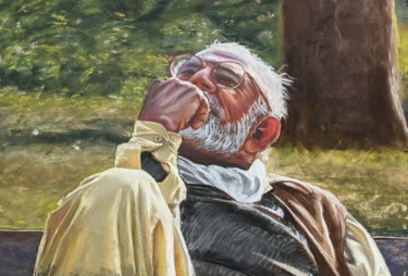 Painting titled "Day Dreaming" by Nadia Sheikh, Original Artwork, Pastel