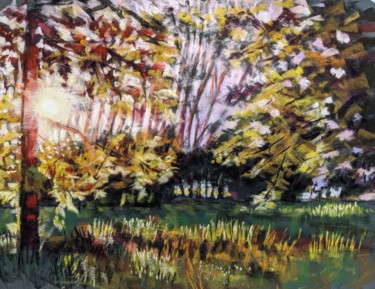 Painting titled "Scenes from my walk…" by Nadia Sheikh, Original Artwork, Pastel